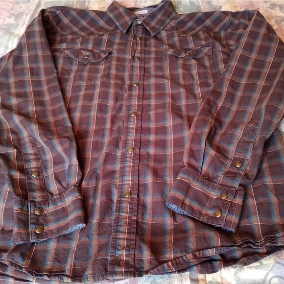 Cody James Men's Regular Fit Plaid Western Pearl Snap Long Sleeve Shirt Size L. - Picture 2 of 9